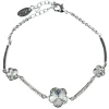 LUISIA® Silbernes Damen Blumen Armband mit Kristallen von Swarovski®