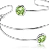 LUISIA® Spiral Armreif "Fjella" mit zwei Kristallen von Swarovski® - Silber / Peridot