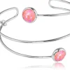 LUISIA® Spiral Armreif "Fjella" mit zwei Kristallen von Swarovski® - Silber / Lotus Pink Delite