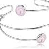 LUISIA® Spiral Armreif "Fjella" mit zwei Kristallen von Swarovski® - Silber / Lavender Delite