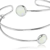 LUISIA® Spiral Armreif "Fjella" mit zwei Kristallen von Swarovski® - Silber / Light Grey Delite