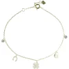 LUISIA® Vergoldetes Damen Armband mit Glücksbringern - 925 Silber mit Zirkonia