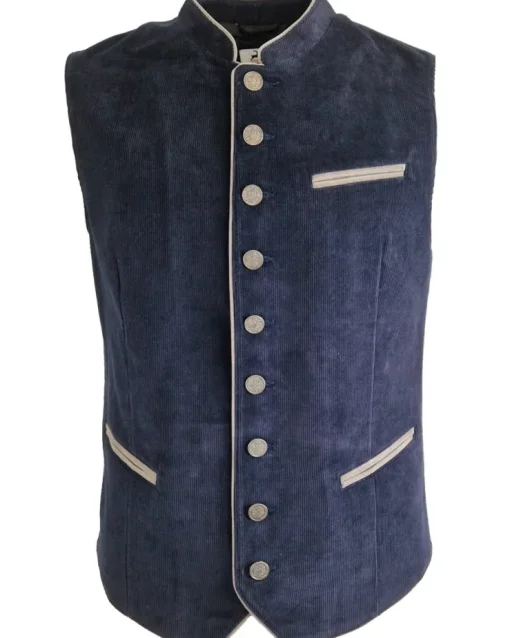 MADDOX Cord Trachten Weste "Dieter" | Navy