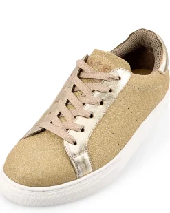 MADDOX Damen Glitzer Schuhe Sneaker "Patrizia" | Gold