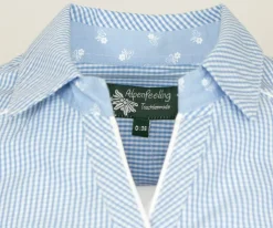 Maddox Damen Langarm Trachtenbluse Innsbruck - Hellblau Sky