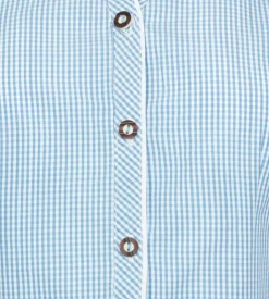 Maddox Damen Langarm Trachtenbluse Innsbruck - Hellblau Sky