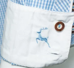 Maddox Damen Langarm Trachtenbluse Innsbruck - Hellblau Sky