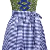 MADDOX Dirndl "Achensee" Traditionell | Olive Kobalt 55 cm