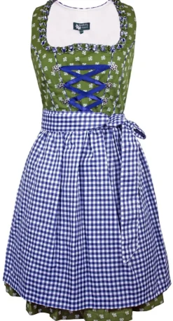 MADDOX Dirndl "Achensee" Traditionell | Olive Kobalt 55 cm
