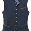 MADDOX Herren Leinen Trachten Weste "Oliver" | Marineblau