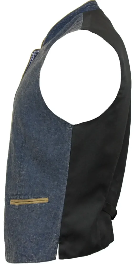 MADDOX Herren Leinen Trachten Weste "Oliver" | Marineblau