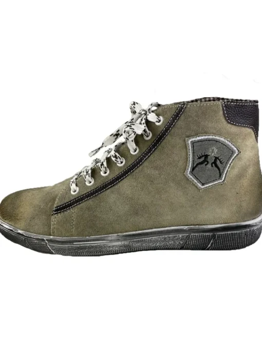 MADDOX Herren Trachten Leder Schuhe Hohe Sneaker "Marinus" | Stein