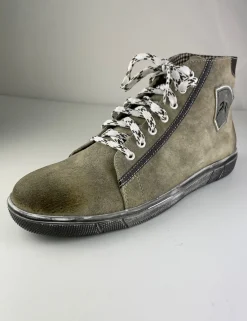 MADDOX Herren Trachten Leder Schuhe Hohe Sneaker "Marinus" | Stein