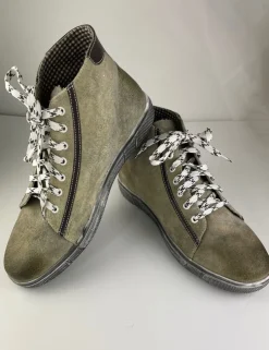 MADDOX Herren Trachten Leder Schuhe Hohe Sneaker "Marinus" | Stein