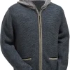 Maddox Herren Trachten Strickjacke Tristan mit Kapuze - Indigo Blau