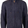 MADDOX Herren Trachten Strickjacke "Waidsee" mit Kapuze | Blau