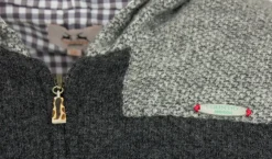 MADDOX Herren Trachten Strickjacke Wendel mit Kapuze - Anthrazit Grau