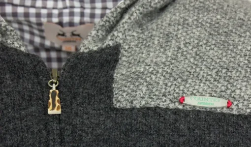 MADDOX Herren Trachten Strickjacke Wendel mit Kapuze - Anthrazit Grau