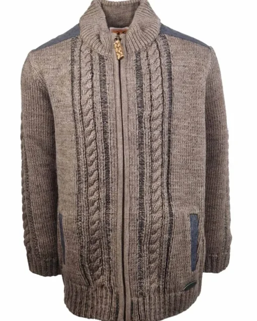 Maddox Jungen Strickjacke "Altwil" mit Zopfmuster | Braun