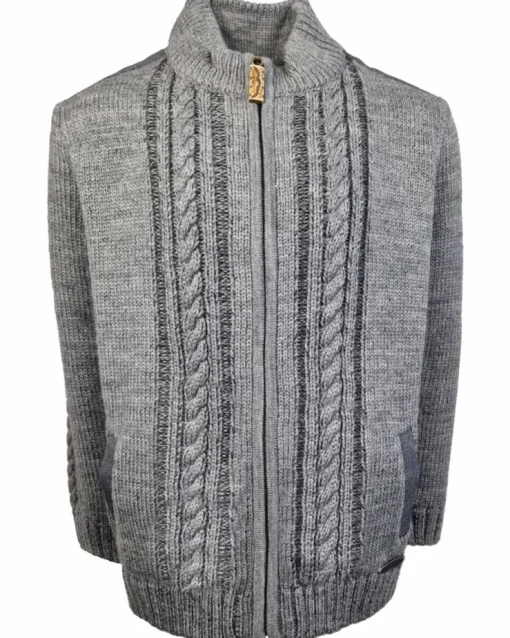 Maddox Jungen Strickjacke "Altwil" mit Zopfmuster | Grau