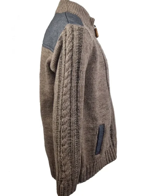 Maddox Jungen Strickjacke "Altwil" mit Zopfmuster | Braun