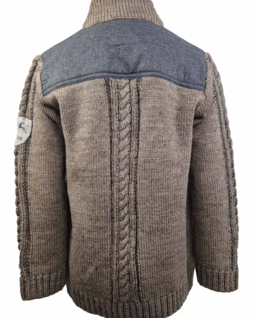 Maddox Jungen Strickjacke "Altwil" mit Zopfmuster | Braun