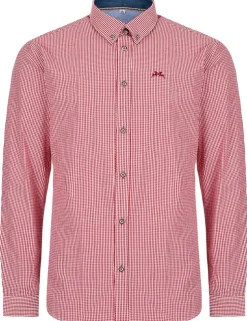 MADDOX Kariertes Trachtenhemd Button Down - Hemd-47 | Rot