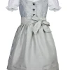 MADDOX Kinder Dirndl "Gabriella" 3-tlg. mit Bluse | Silber Glitzer
