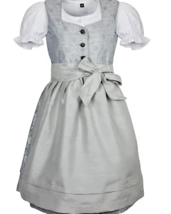 MADDOX Kinder Dirndl "Gabriella" 3-tlg. mit Bluse | Silber Glitzer