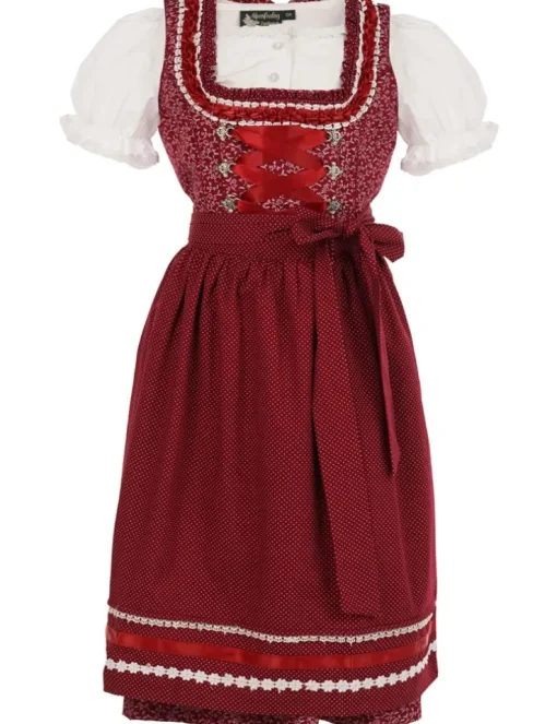 MADDOX Kinder Dirndl "Elisa" 3-tlg. | Streublümchen Rot