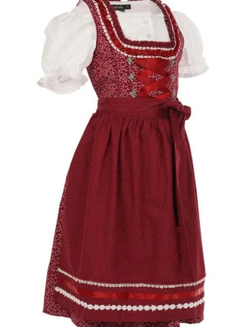MADDOX Kinder Dirndl "Elisa" 3-tlg. | Streublümchen Rot