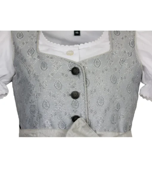 MADDOX Kinder Dirndl "Gabriella" 3-tlg. mit Bluse | Silber Glitzer