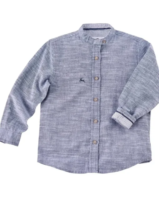 MADDOX Kinder Trachtenhemd "Justus" mit Hirschstickerei K-106 | Blau
