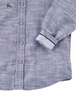 MADDOX Kinder Trachtenhemd "Justus" mit Hirschstickerei K-106 | Blau