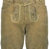 Maddox Kurze Damen Lederhose Elsa - Hellbraun Antik Buche