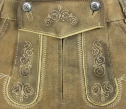 Maddox Kurze Damen Lederhose Elsa - Hellbraun Antik Buche