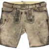 MADDOX Kurze Trachten Lederhose "Horb" mit Gürtel | Natur Vegetabil