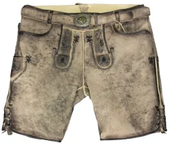 MADDOX Kurze Trachten Lederhose "Horb" mit Gürtel | Natur Vegetabil