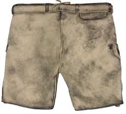 MADDOX Kurze Trachten Lederhose "Horb" mit Gürtel | Natur Vegetabil