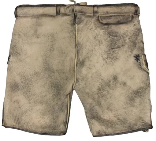 MADDOX Kurze Trachten Lederhose "Horb" mit Gürtel | Natur Vegetabil