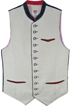 Maddox Leinen Trachten Weste Bogen - Beige
