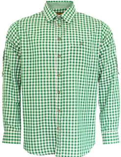 MADDOX Slim Fit Trachtenhemd "Niels" Kariert | Grün Weiß