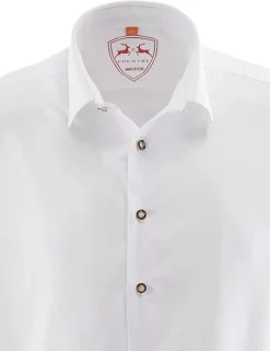 MADDOX Trachtenhemd Uni mit Kentkragen - Hemd-41 | Weiß