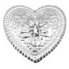 Magnet Brosche Tuchhalter - Weißgold Herz Ornament