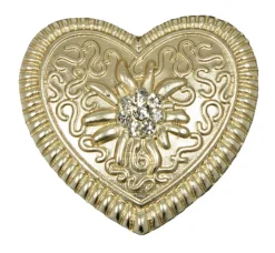 Magnet Brosche Tuchhalter - Gold Herz Ornament