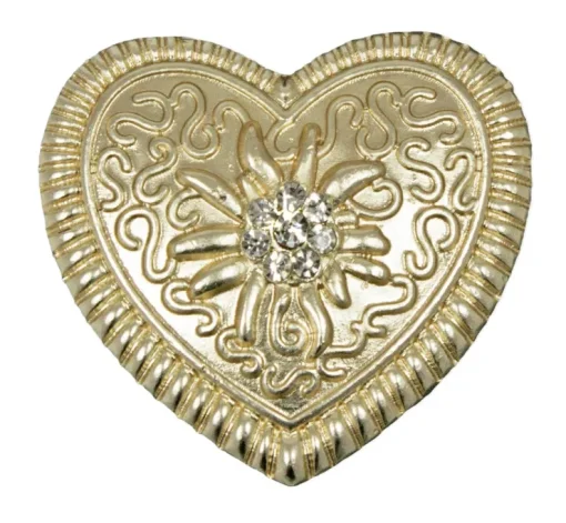 Magnet Brosche Tuchhalter - Gold Herz Ornament