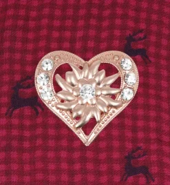 Magnet Brosche Tuchhalter - Roségold Herz mit Strass