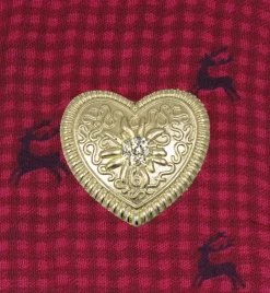 Magnet Brosche Tuchhalter - Gold Herz Ornament