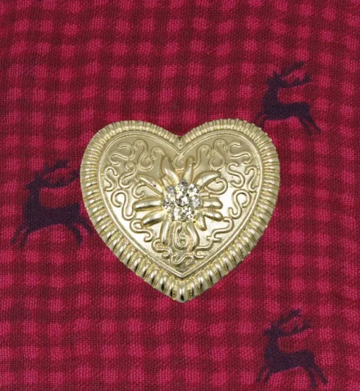 Magnet Brosche Tuchhalter - Gold Herz Ornament
