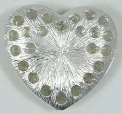 Magnet Brosche Tuchhalter - Weißgold Herz Ornament